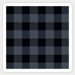 Blue Charcoal Giant Gingham by Suzy Hager    Black & Blue Sticker